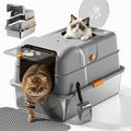 Non-Stick Stainless Steel Cat Litter Box with Lid F522