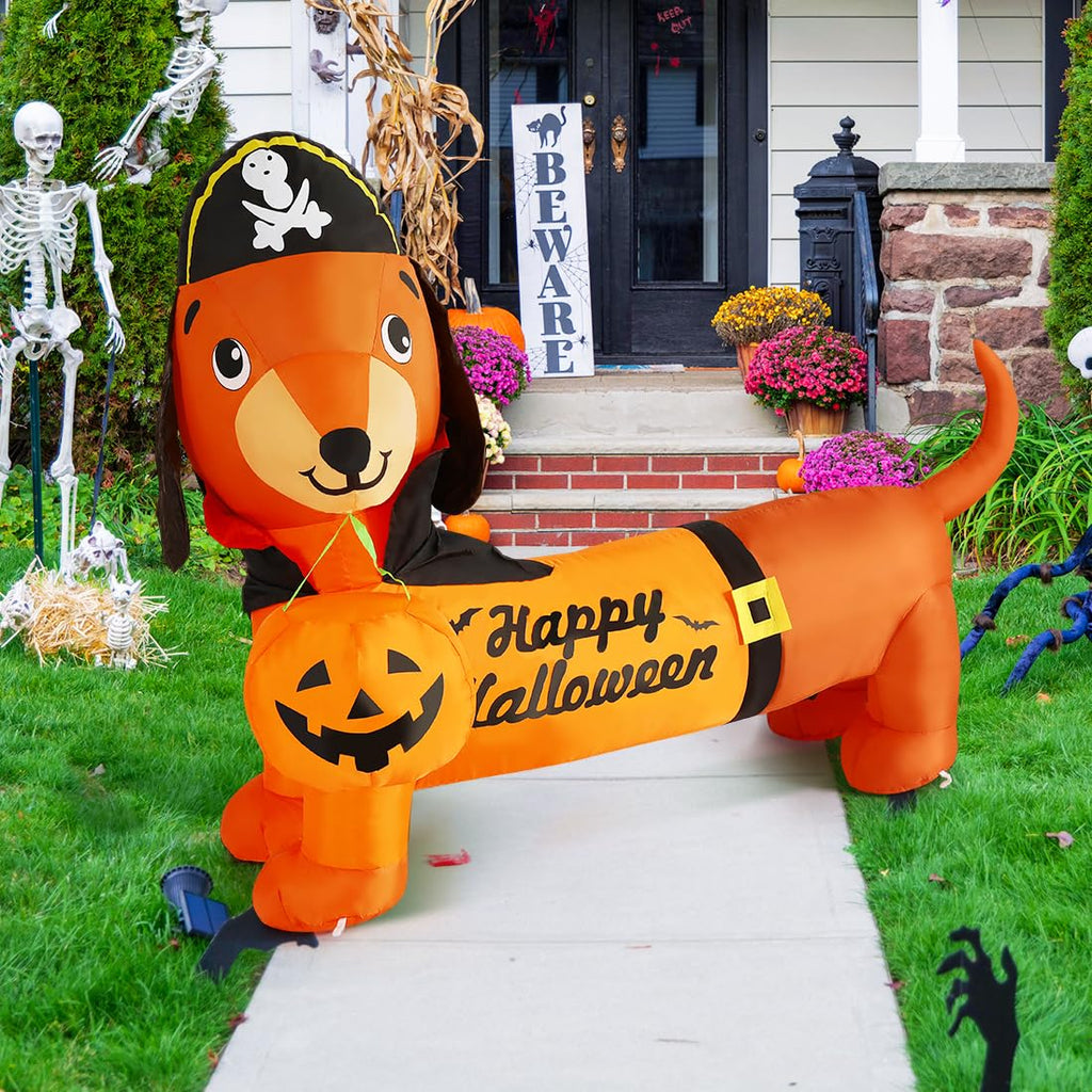 5 FT Halloween Inflatable Dachshund with LEDs O508