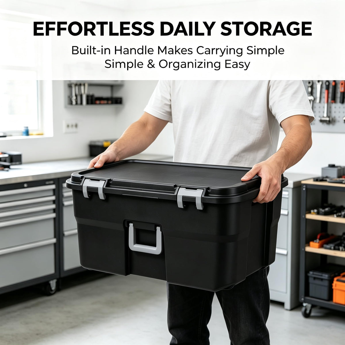 Black 22 Gal Lockable Storage Chest with Wheels V46616