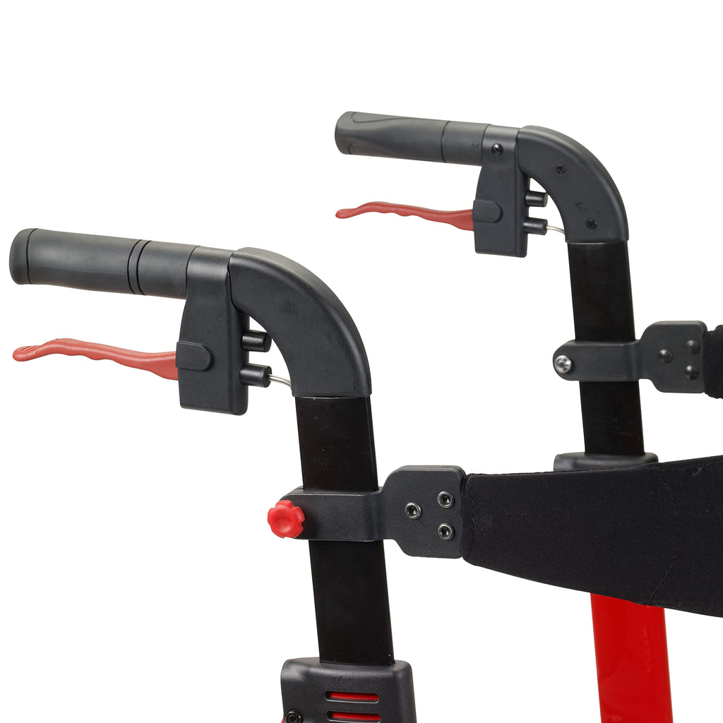 Red 4-Wheel Rollator with Seat W103