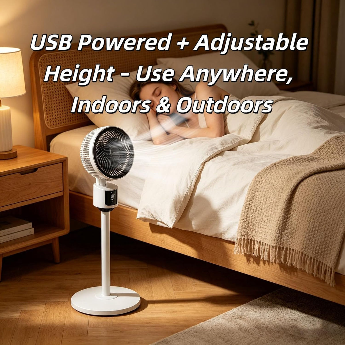 Standing Fan with 90° Oscillation, 3 Speeds, Adjustable Height I880625