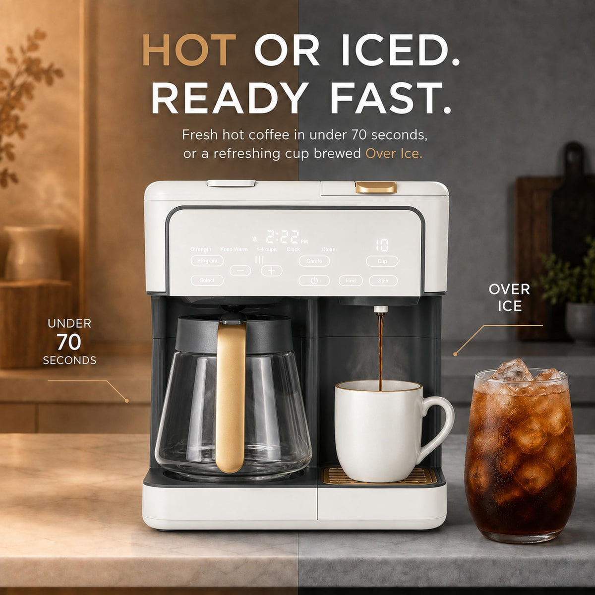 Multi-Brew Coffee Maker 12 Cups Single Serve Programmable Q12201