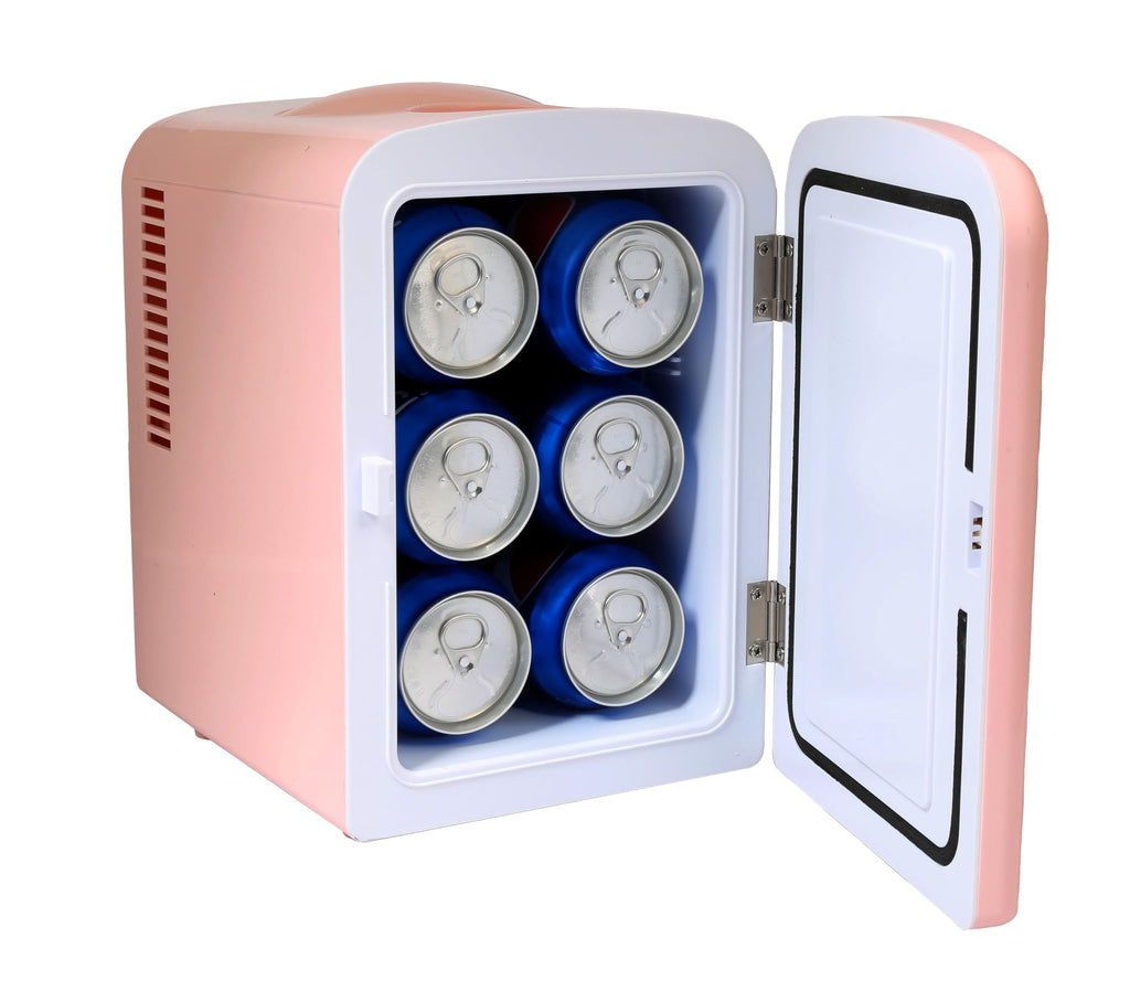 Mini Portable Compact Personal Fridge, 4 Liter Capacity, Pink N89249