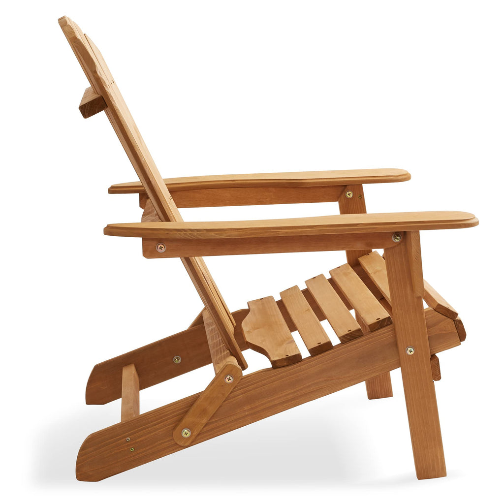 Folding Adirondack Chair Cedar Wood Outdoor Lounge Chair P286293