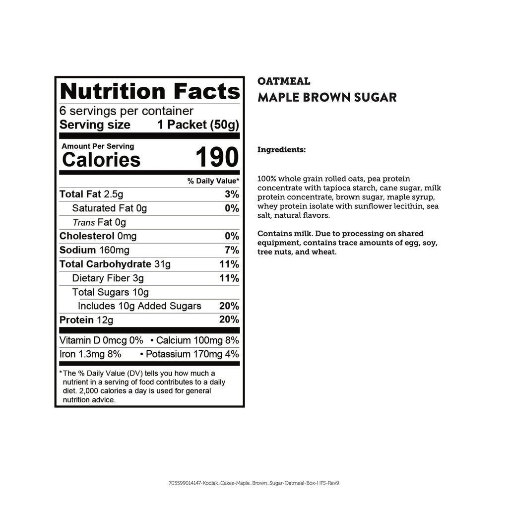 Maple Brown Sugar Instant Oatmeal Packets Q8135