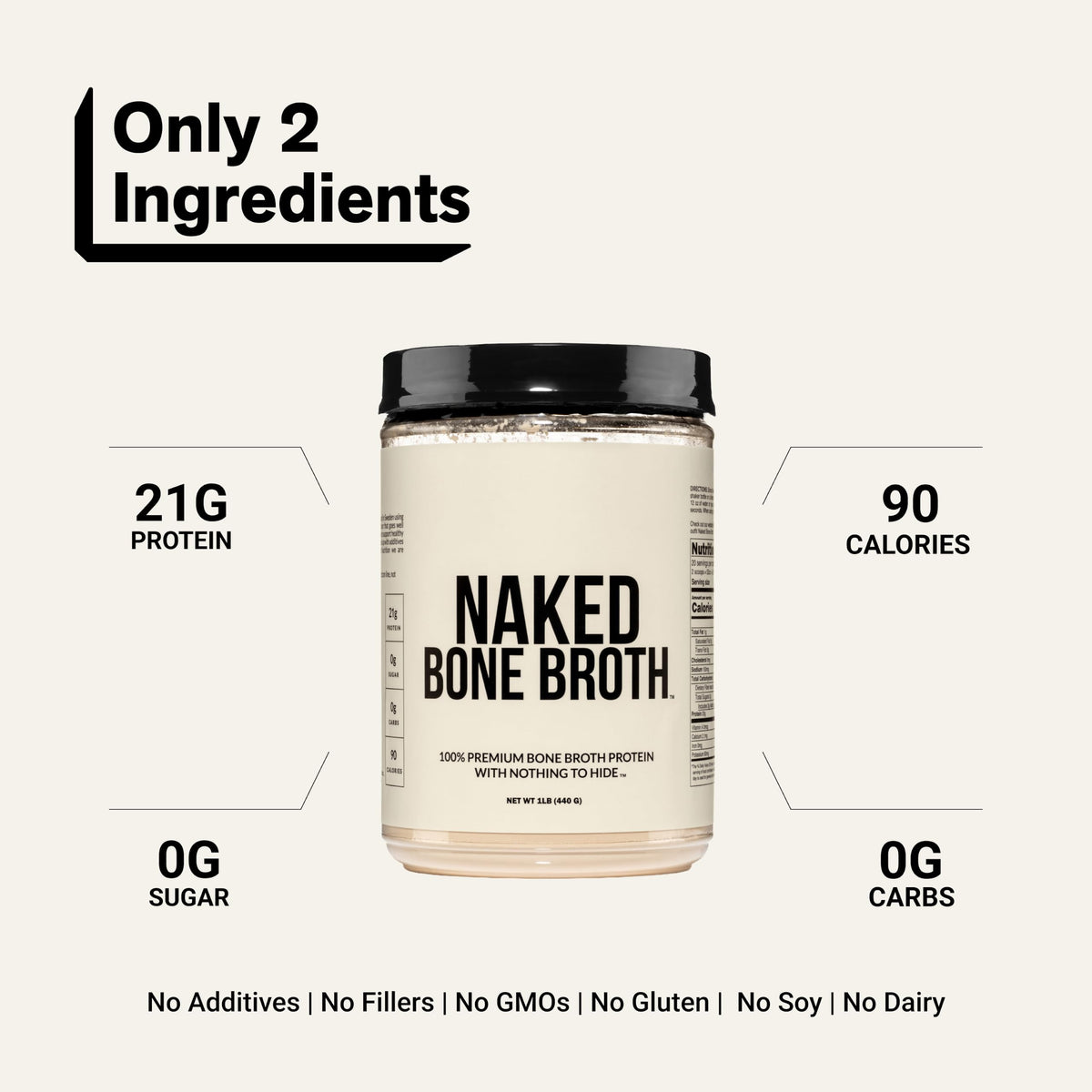 Beef Bone Broth Protein Powder 21G Protein 17G Collagen Unflavored M350006