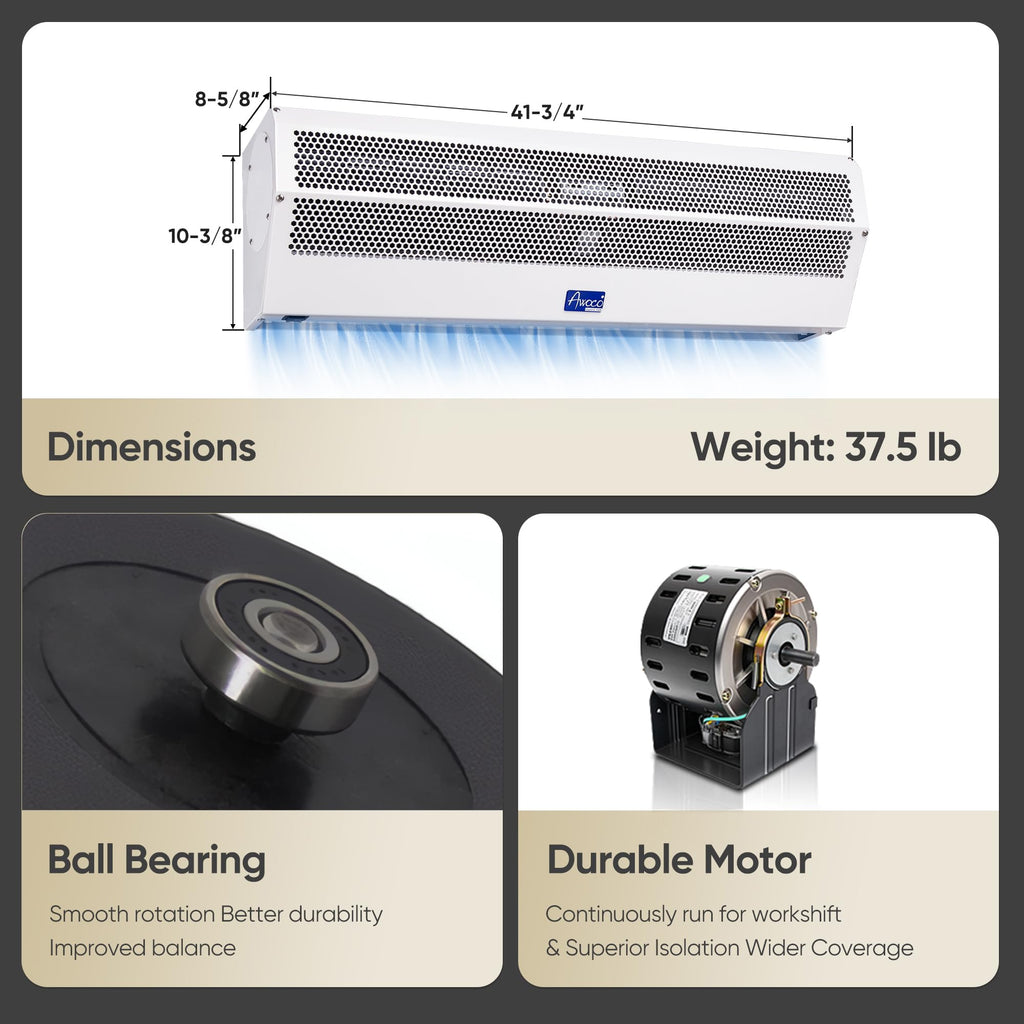42" 2 Speeds 1350CFM Indoor Air Curtain I9329