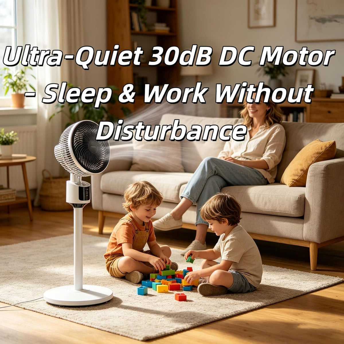 Standing Fan with 90° Oscillation, 3 Speeds, Adjustable Height I880625