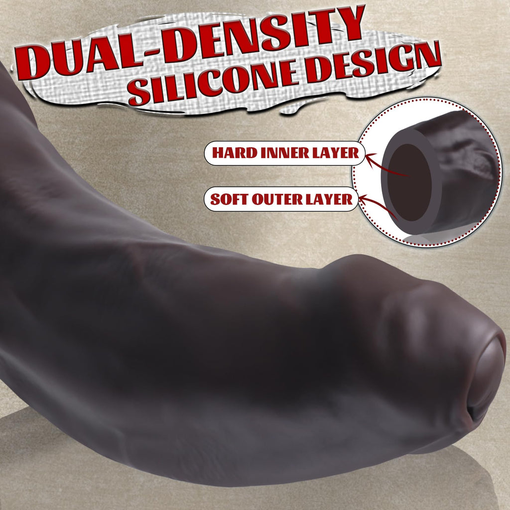 13 Inch Dual Density Silicone Dildo with Suction Cup L694037