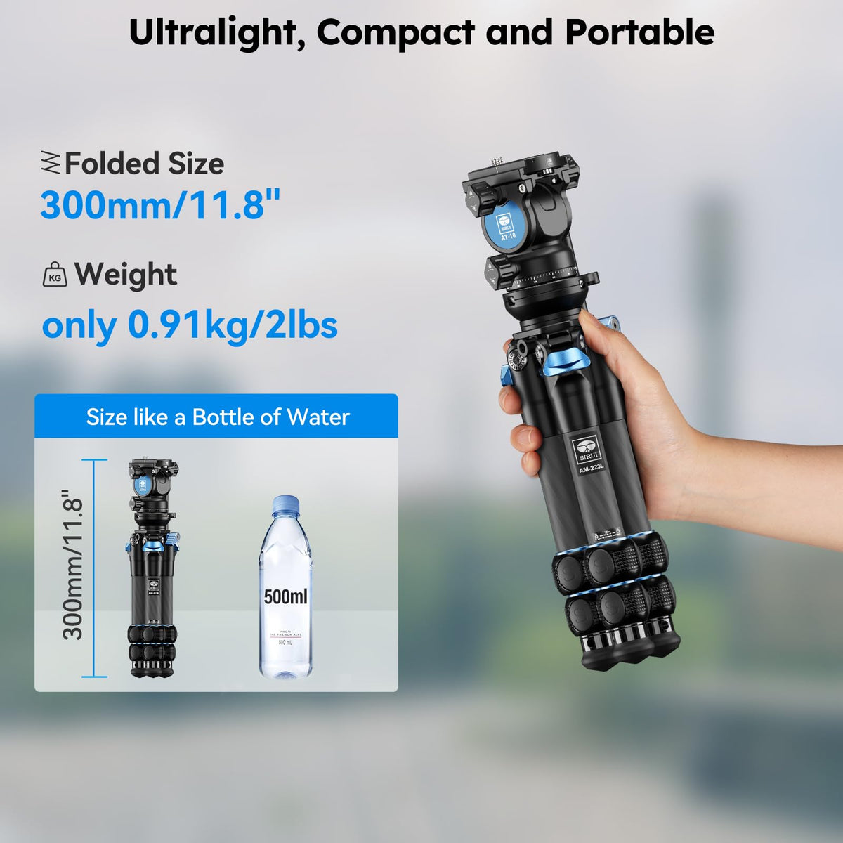 Carbon Fiber Tabletop Tripod Kit with Fluid Head T708443
