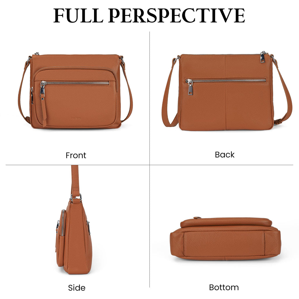 Anti Theft Genuine Leather Crossbody Bag with Wallet P955549