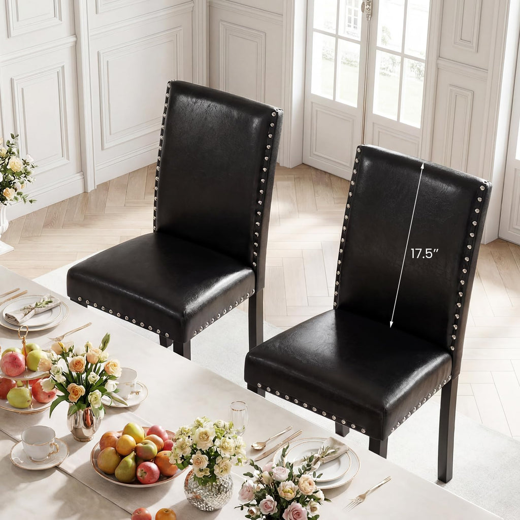 Faux Leather Upholstered Dining Chairs Set of 2 R12552