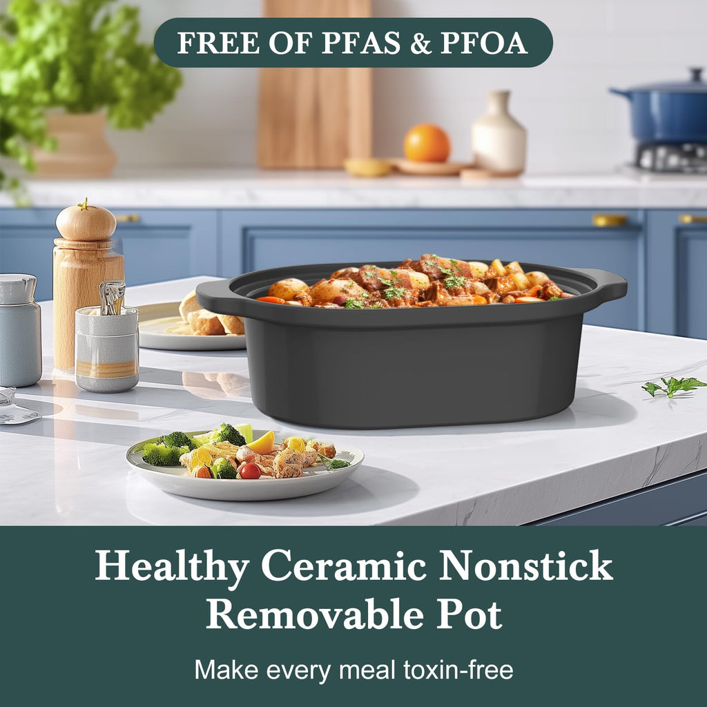6 Quart Programmable Slow Cooker Nonstick Pot C38815