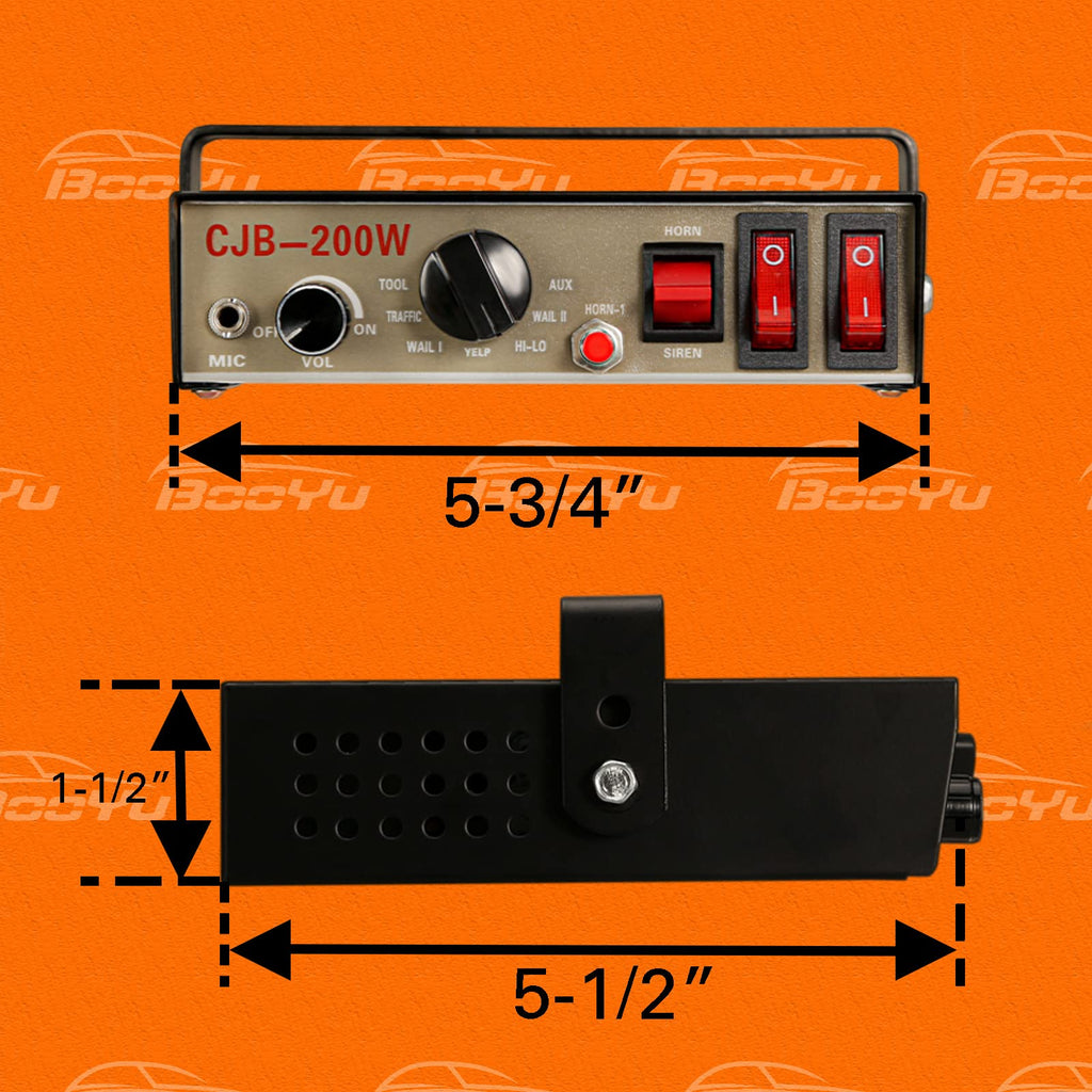 12V 200W 9 Tones Emergency Warning Siren PA System with Handheld Microphone C42994