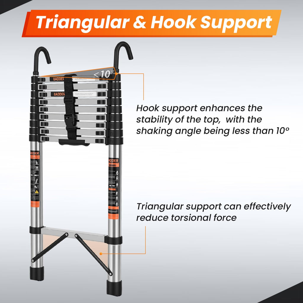 12.5 FT Telescoping Ladder with Hooks V493393