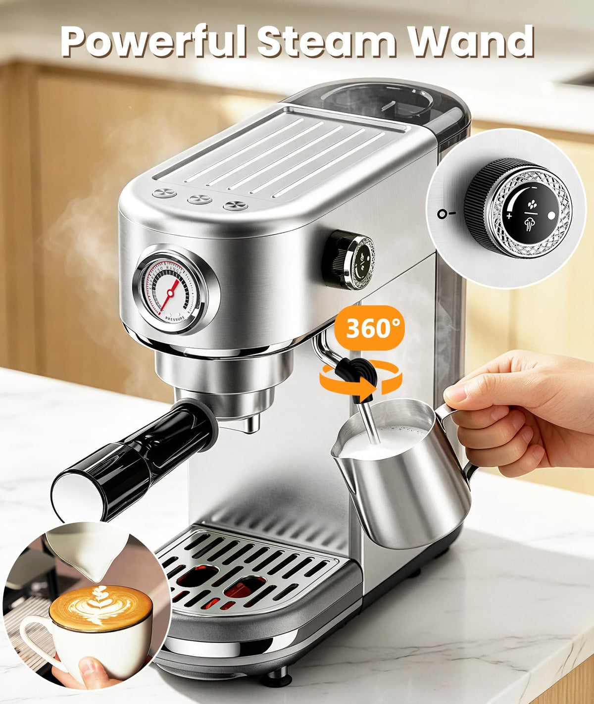 20 Bar Espresso Machine with Milk Frother C172246