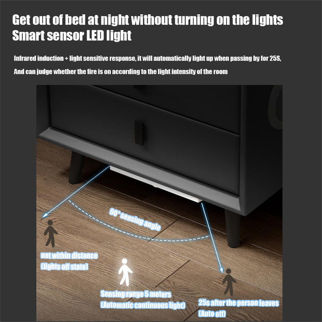 Gray Nightstand with Fingerprint Lock and Wireless Charging U332861
