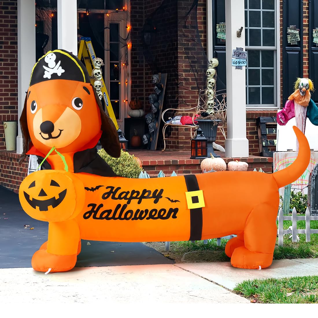 5 FT Halloween Inflatable Dachshund with LEDs O508