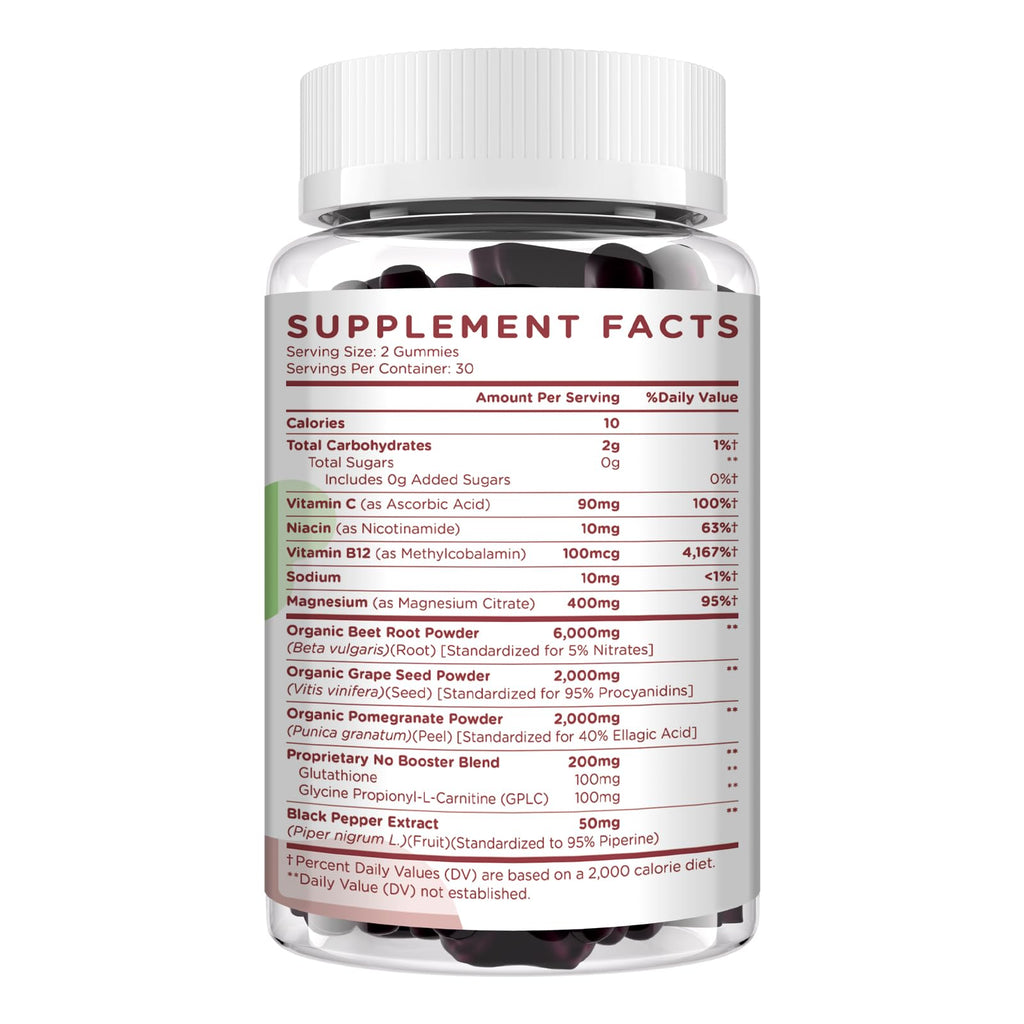 Beet Root Gummies 6000mg Mixed Berry Flavor 60 Gummies F9783