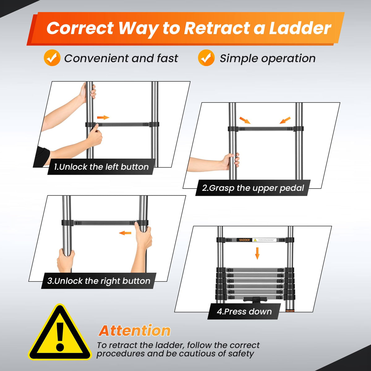 12.5 FT Telescoping Ladder with Hooks V493393