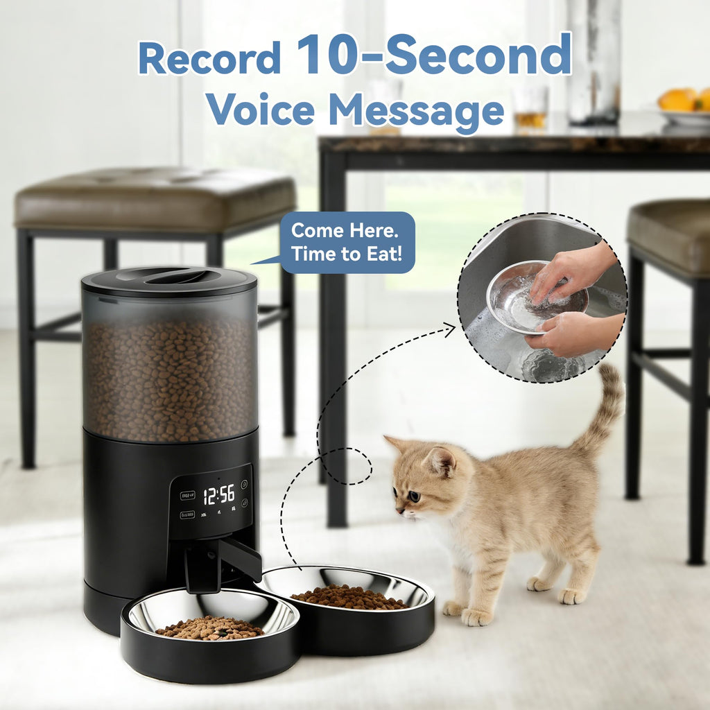 Automatic Cat Feeder 6L Black Q915