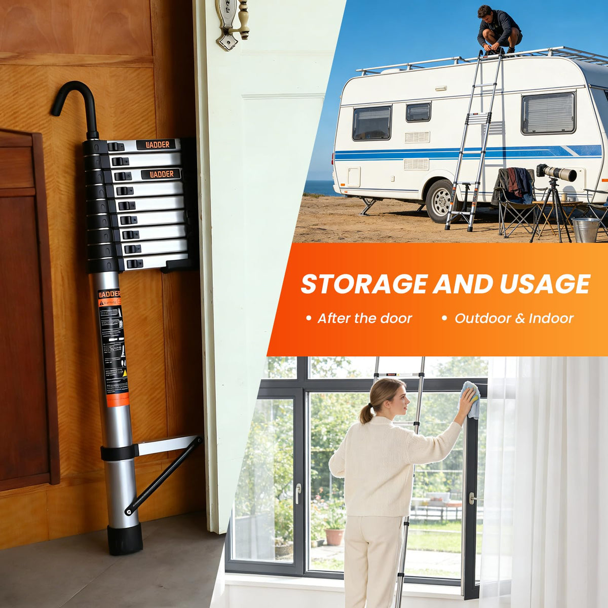 12.5 FT Telescoping Ladder with Hooks V493393