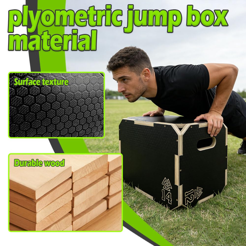 3 in 1 Non-Slip Wooden Plyometric Jump Box U291277