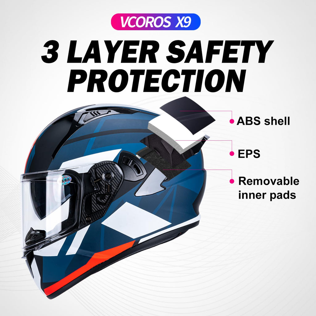 Full Face Dual Visor Motorcycle Helmet J423