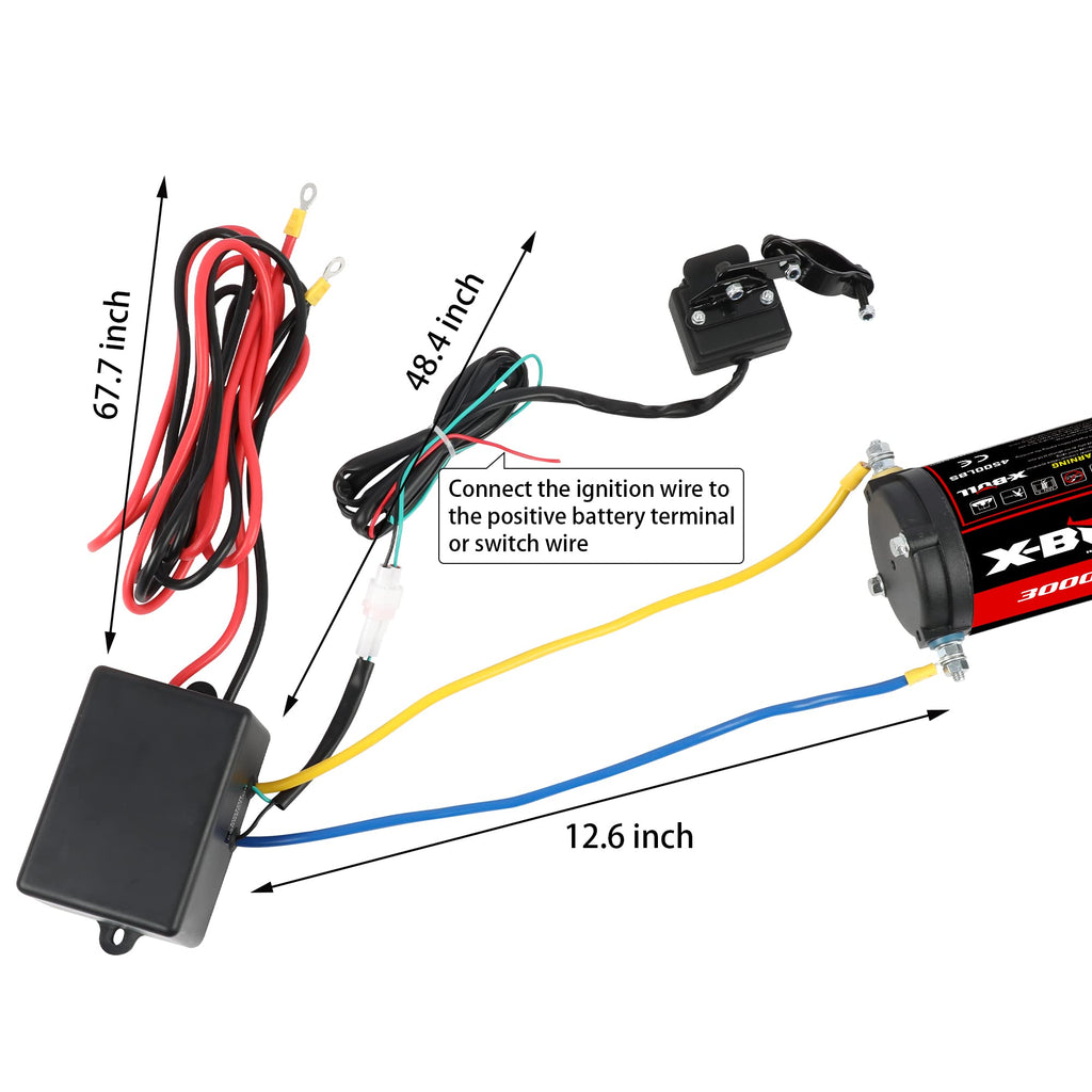 12V 3000LBS Synthetic Rope Electric Winch with Mounting Bracket N693