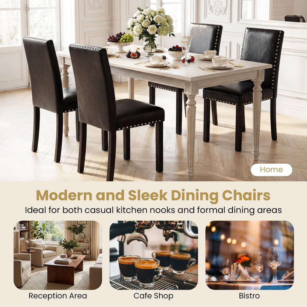 Faux Leather Upholstered Dining Chairs Set of 2 R12552