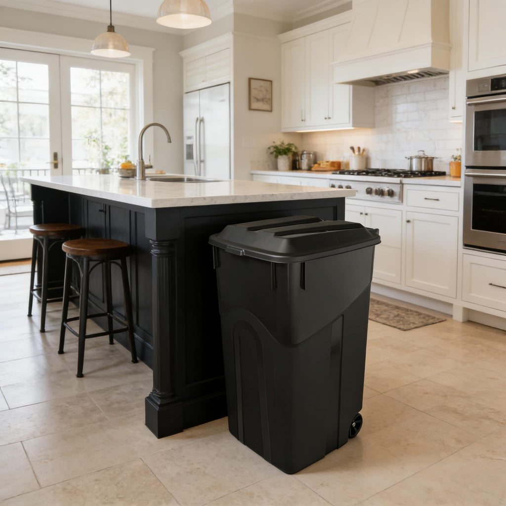 45 Gallon Outdoor Trash Can with Wheels and Lid V152