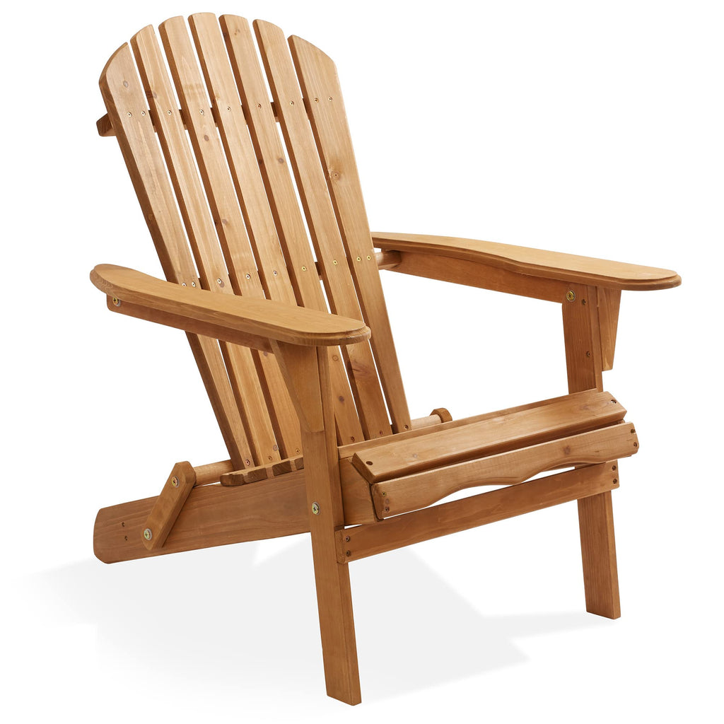 Folding Adirondack Chair Cedar Wood Outdoor Lounge Chair P286293