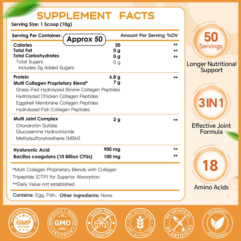 Multi Collagen Peptides Powder 50 Servings E4310