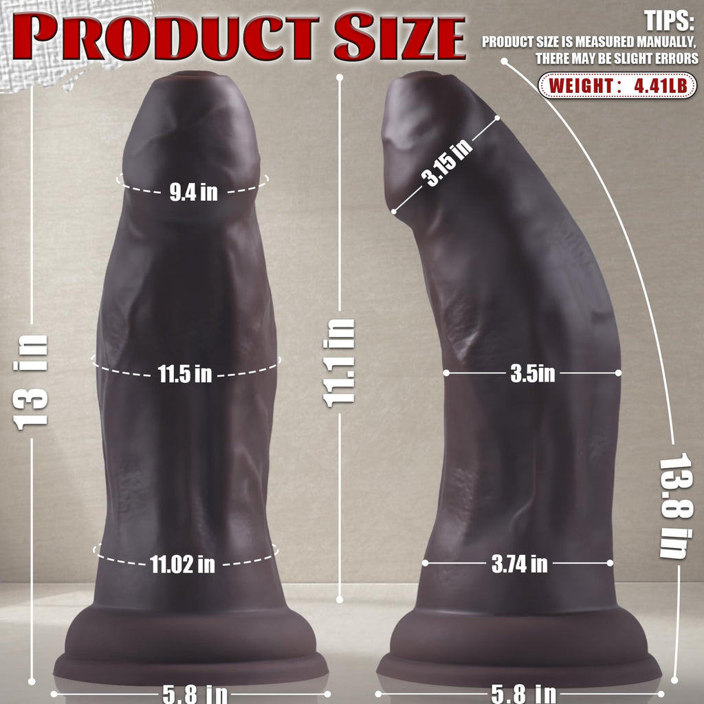 13 Inch Dual Density Silicone Dildo with Suction Cup L694037