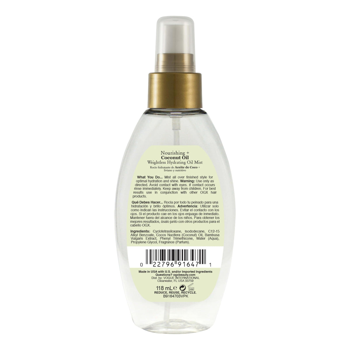 Coconut Oil Hydrating Hair Mist N96734