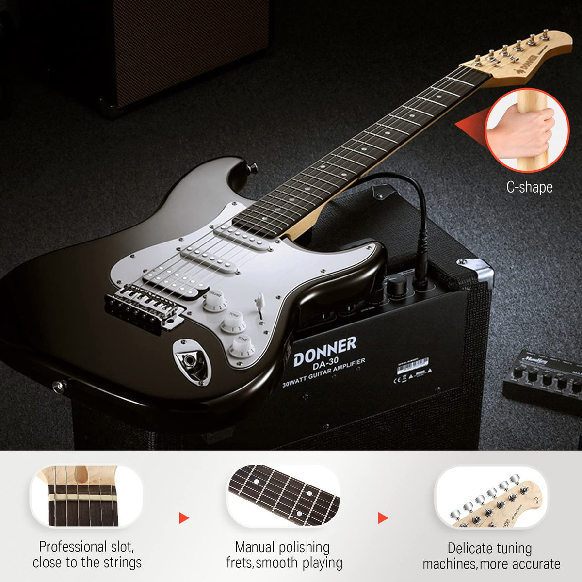 39 Inch Electric Guitar Beginner Kit H8184