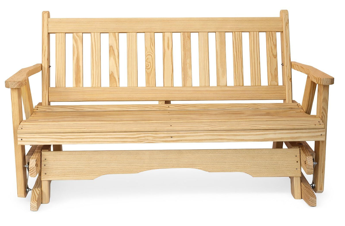 5 FT Natural Solid Pine Wood Glider Bench for 3 Person I420987