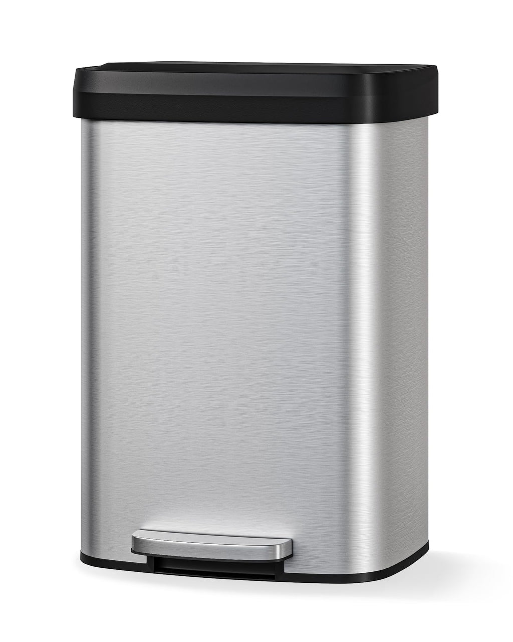50 L Stainless Steel Step-on Trash Can with Lid O928