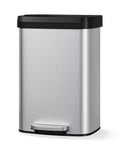 50 L Stainless Steel Step-on Trash Can with Lid O928