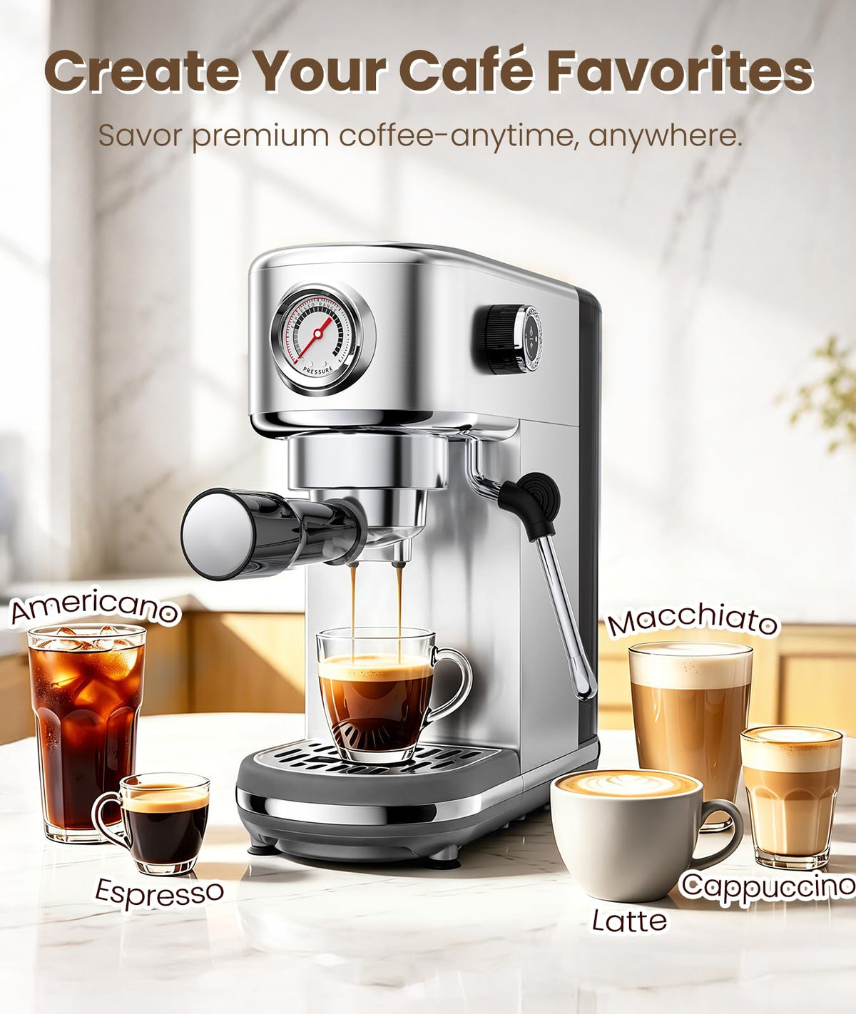 20 Bar Espresso Machine with Milk Frother C172246