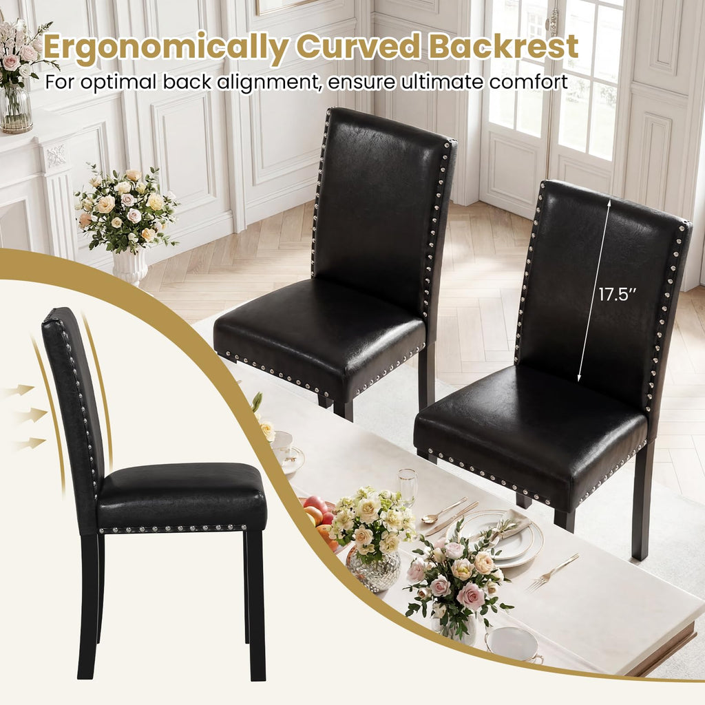 Faux Leather Upholstered Dining Chairs Set of 2 R12552
