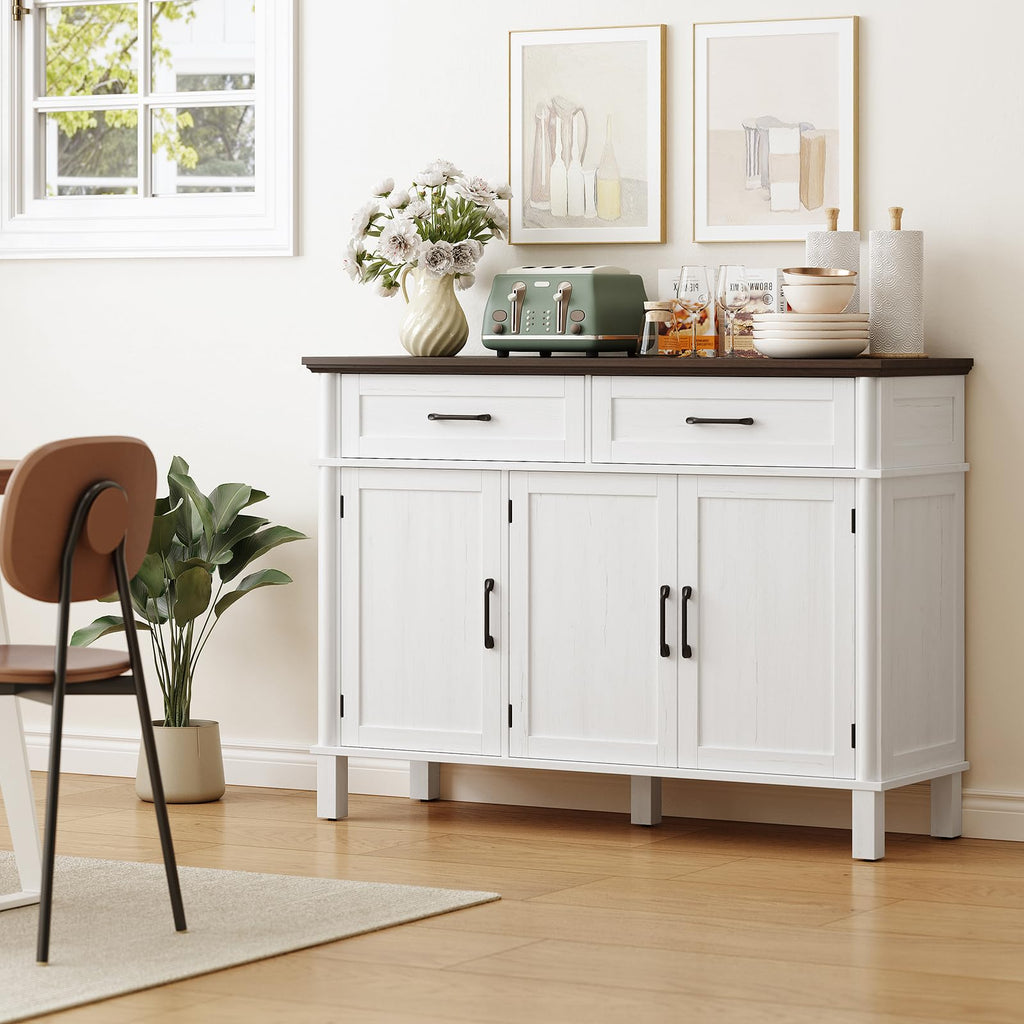 48 Inch Off White Buffet Cabinet with Storage M22577