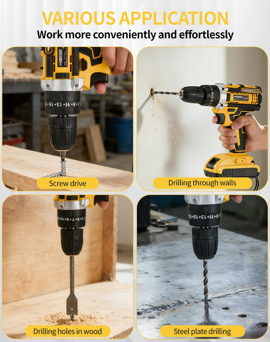 21V Cordless Drill Driver Kit with 2 Batteries & Charger U578966