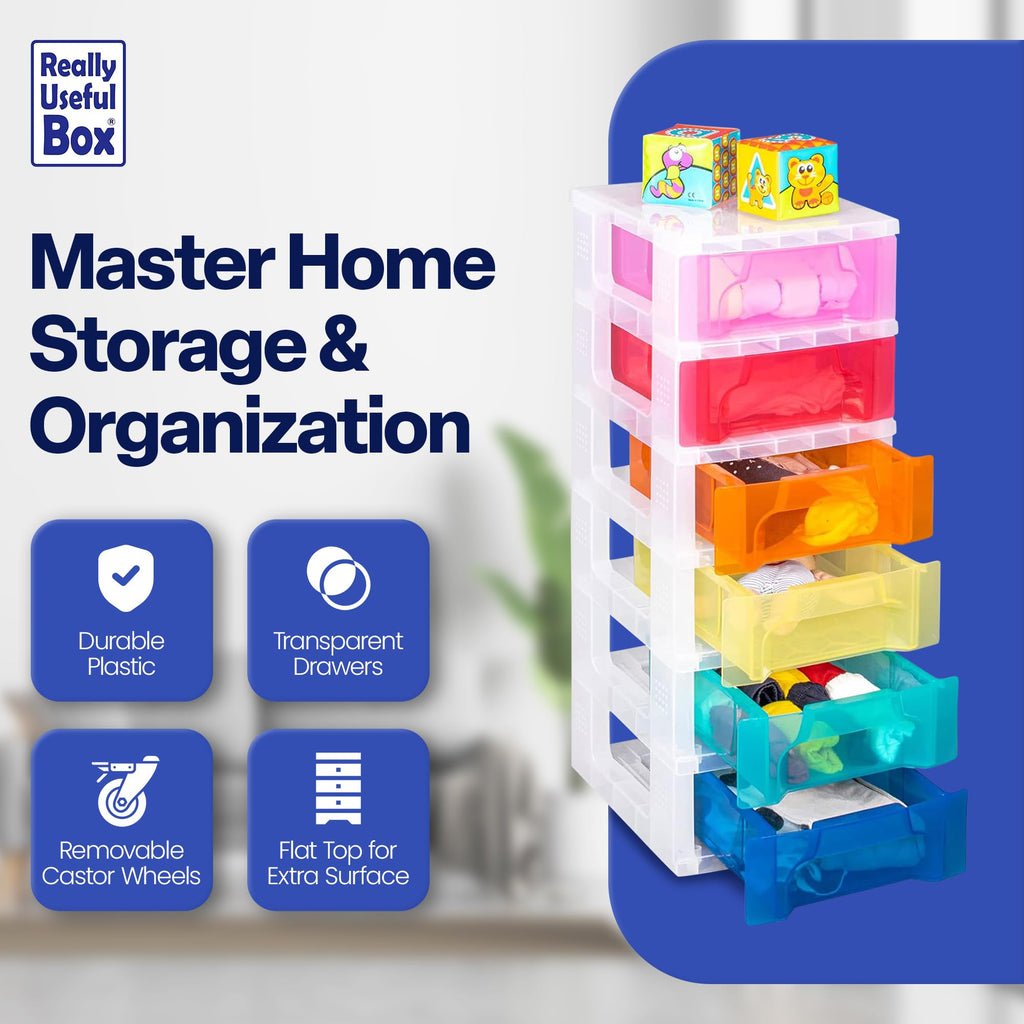 6 Drawer Plastic Rolling Storage Cart N4678