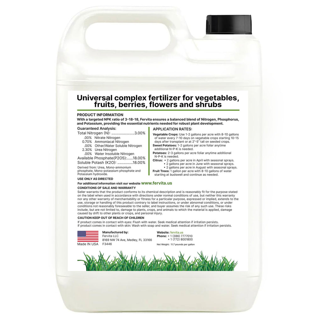 Liquid 3-18-18 Fertilizer for Vegetables, Fruits and Flowers 32oz W691