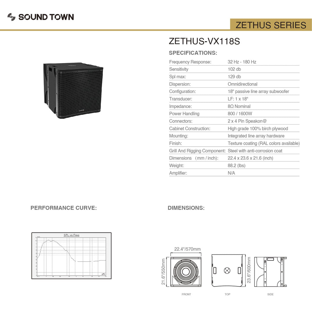 18” 1600W Line Array Subwoofer S171