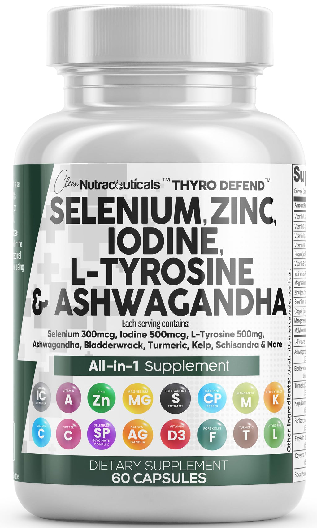 Selenium Iodine Thyroid Support Capsules H33412
