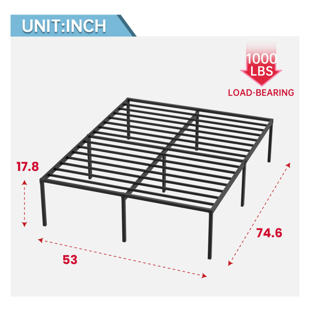 18 Inch Metal Full Bed Frame with Storage O87855