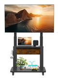 Rolling TV Stand with Fabric Drawer Storage for 32-75 Inch Flat/Curved Screen O735614