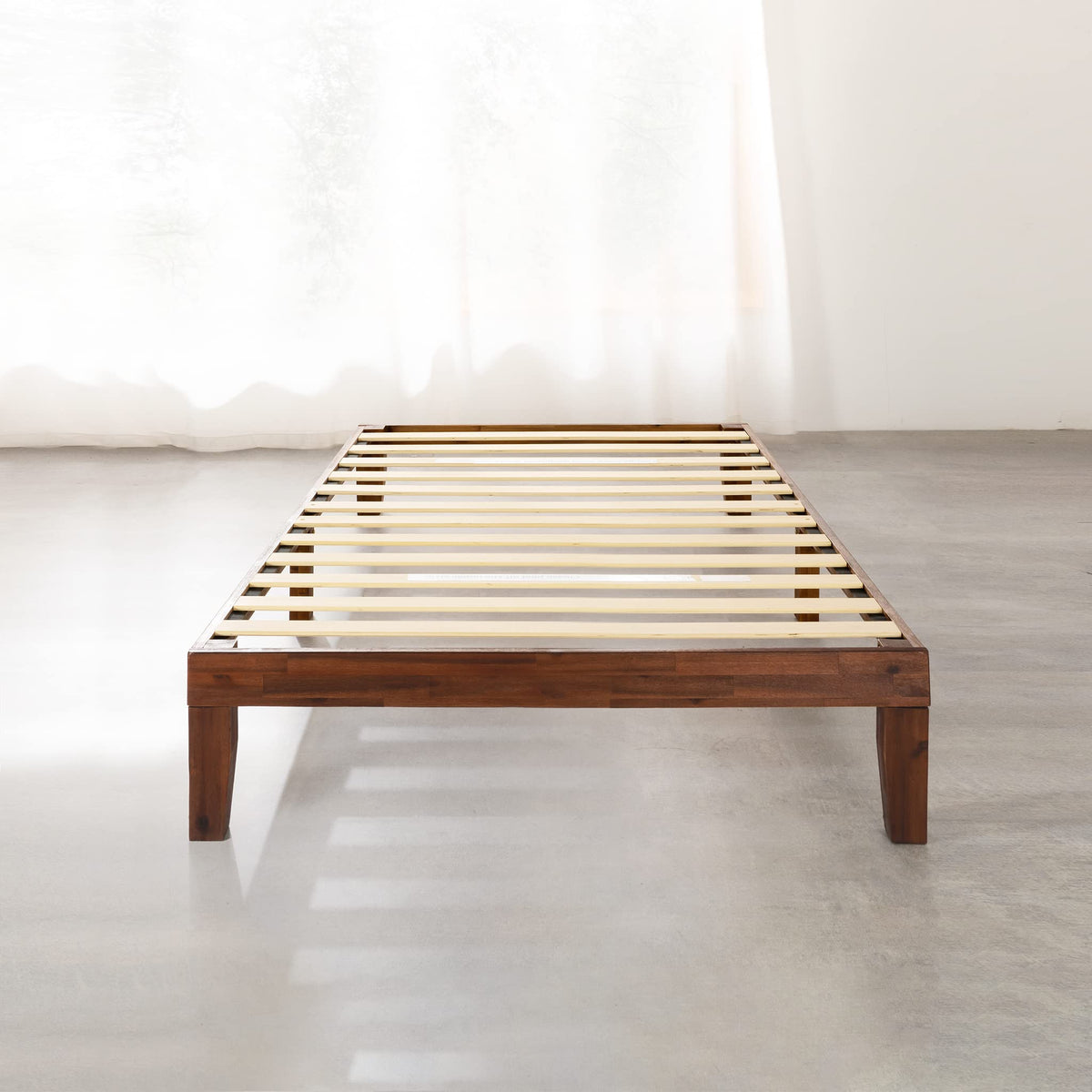 12-Inch Solid Wood Platform Bed, Twin, Espresso N381685